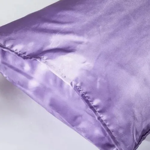 2 Pieces Pillowcases Silky Satin pillow cover set Hair Skin, Lavander Color.