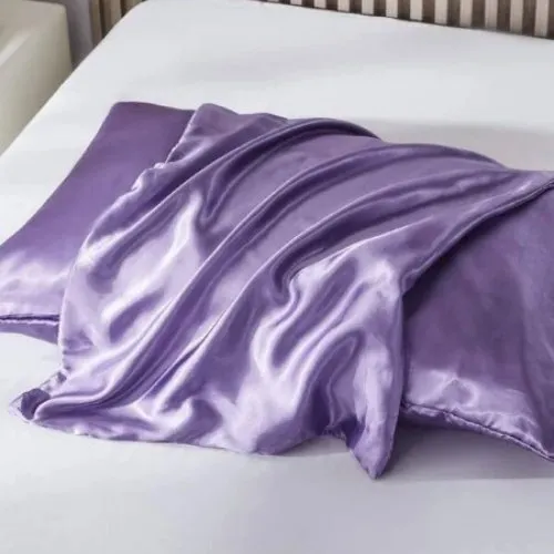 2 Pieces Pillowcases Silky Satin pillow cover set Hair Skin, Lavander Color.