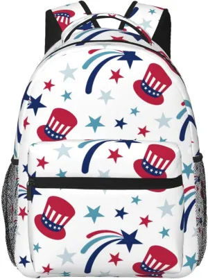4th of July Travel Laptop Backpack for Women Lightweight College Backpack Adjustable Fits 15.6 Inch Laptop Bag Waterproof for Men