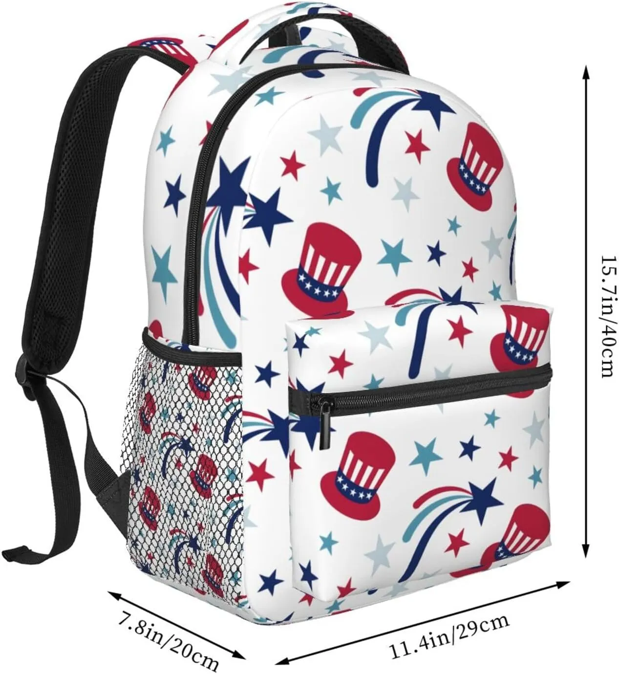4th of July Travel Laptop Backpack for Women Lightweight College Backpack Adjustable Fits 15.6 Inch Laptop Bag Waterproof for Men
