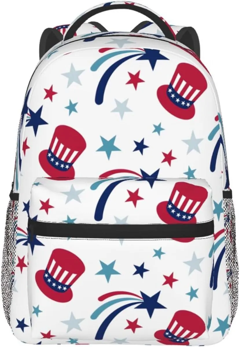 4th of July Travel Laptop Backpack for Women Lightweight College Backpack Adjustable Fits 15.6 Inch Laptop Bag Waterproof for Men