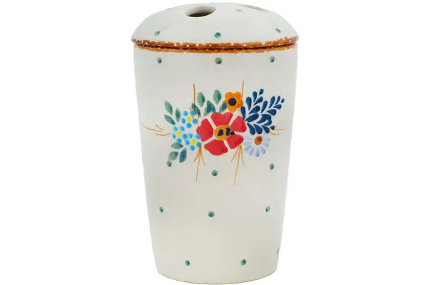 5" Toothbrush Holder - Rustic Field Flowers Red
