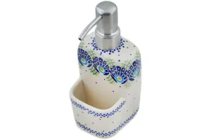 7" Soap dispenser with holder - Tail Feathers