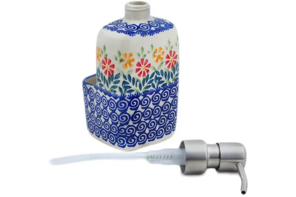 7" Soap dispenser with holder - Wave Of Flowers
