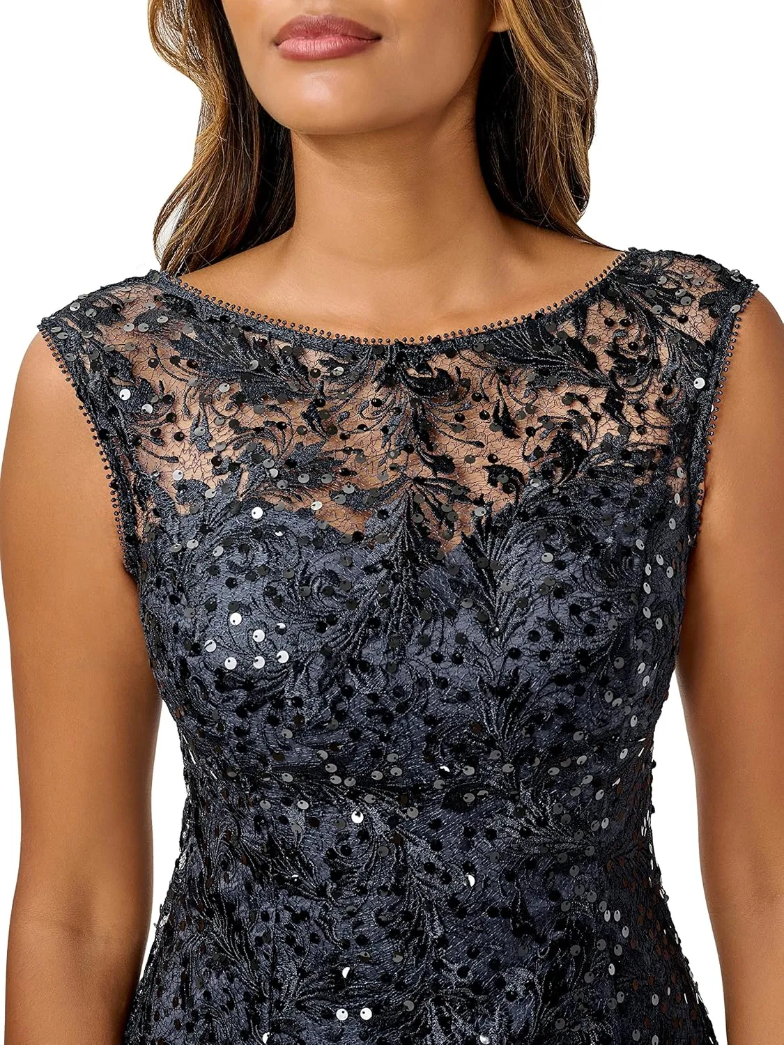 Adrianna Papell Women's Embroidered Midi Cocktail Dress