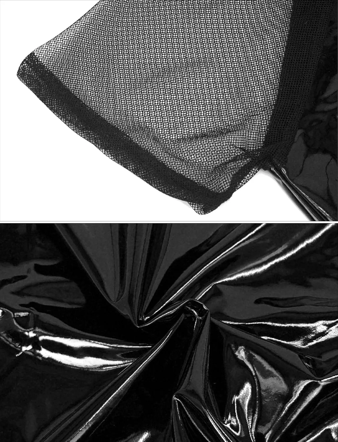 AIEOE Mens Leather Metallic Shirts Shiny Slim Fit Stretch Top Wetlook Club Party Undershirts