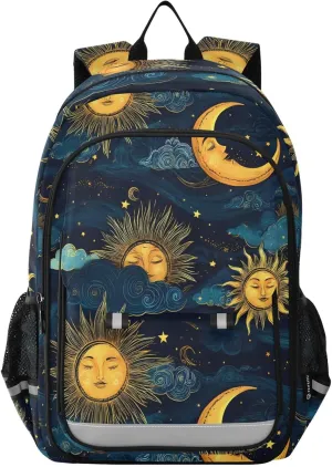 ALAZA Moon Sun Astrology Galaxy Laptop Backpack Purse for Women BookBags 17 inch School Bags Men Boys Girls Travel Casual Daypack