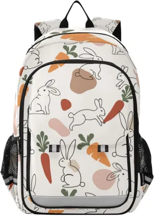 ALAZA Rabbit Carrot Colored Graffiti Laptop Backpack Purse for Women Men School Bag 17 Inch Bookbag Student Boys Girls Travel Casual Daypack