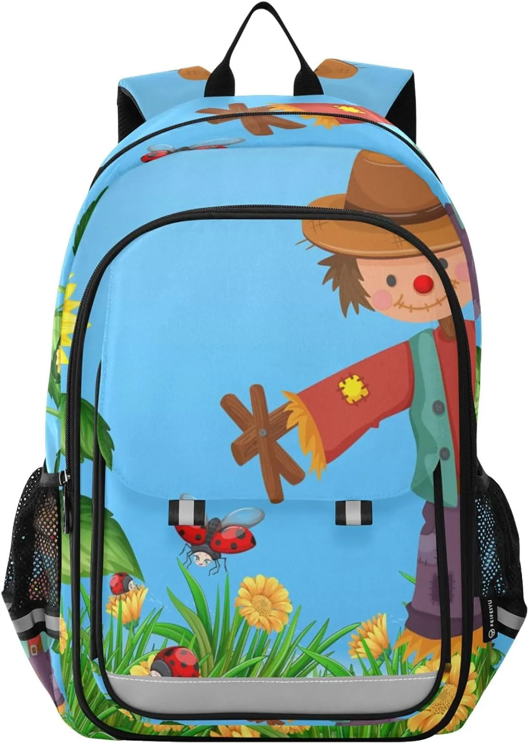 ALAZA Scarecrow Sunflower Field Laptop Backpack Purse for Women BookBags 17 inch School Bags Men Boys Girls Travel Casual Daypack