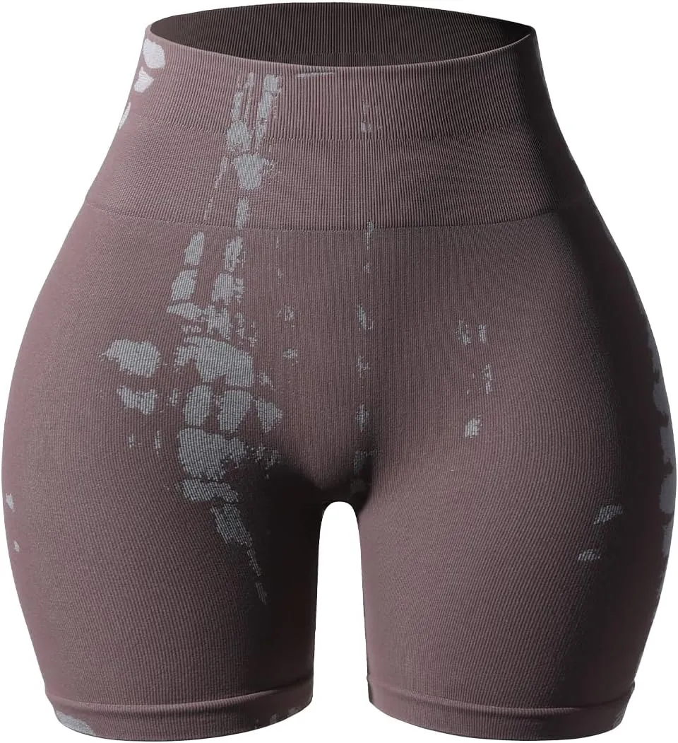 AUROLA Serpent Seamless Scrunch Workout Shorts for Women,Tummy Control Squat Proof Ribbed Thick Active Gym Short