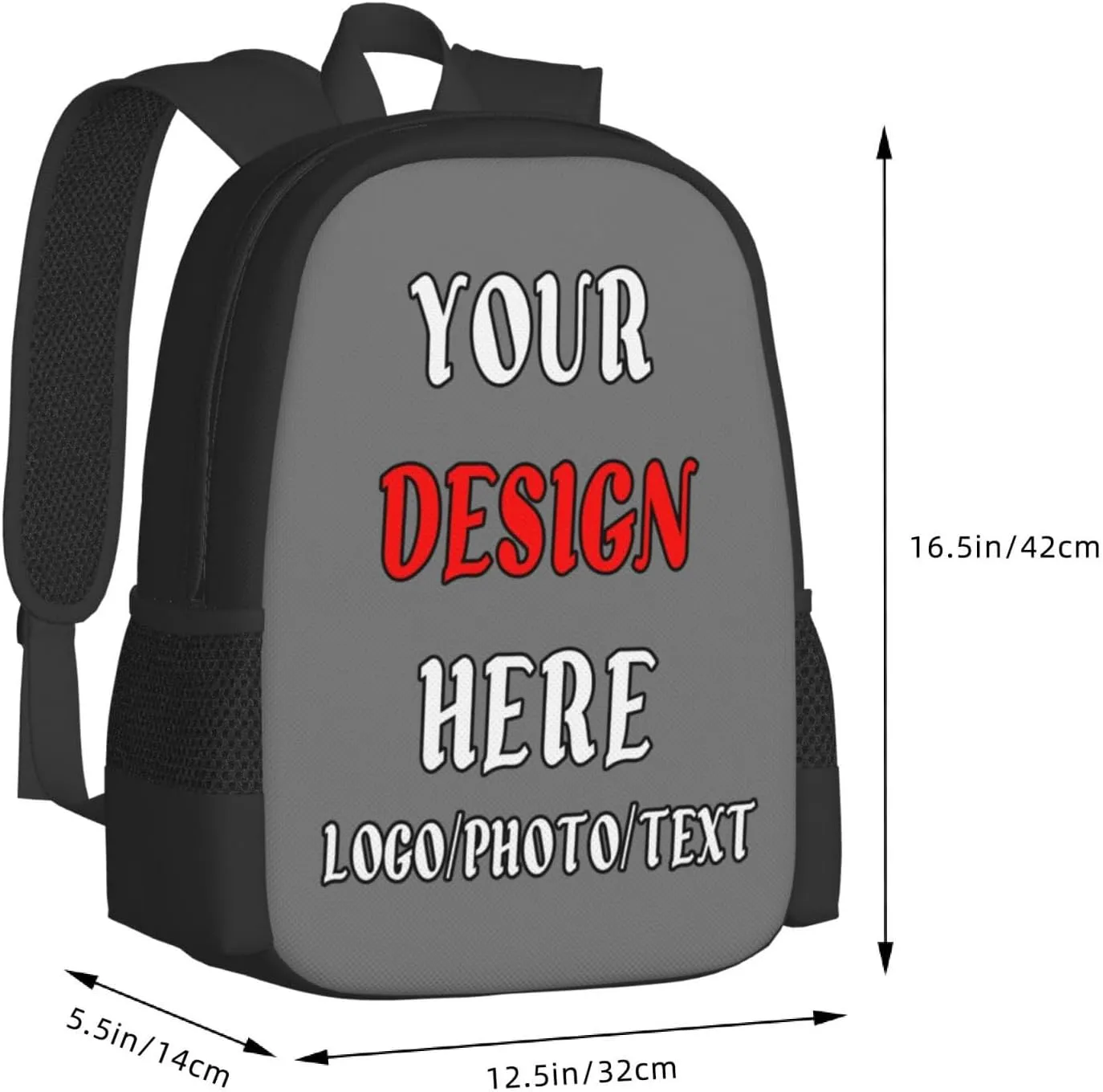 Backpack For Mens Womens,With Logo Text Customize Laptop Backpack Casual Travel Backpack