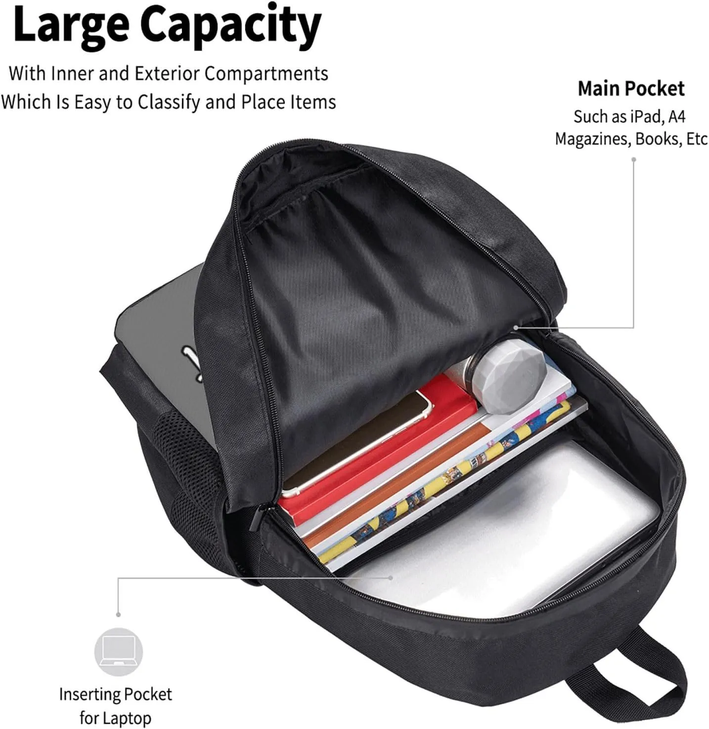 Backpack For Mens Womens,With Logo Text Customize Laptop Backpack Casual Travel Backpack