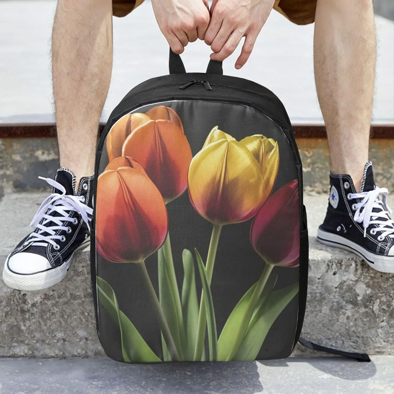 Backpack Travel Laptop Backpack for Men Women Flowers Computer Backpacks 17 inch Casual Daypack