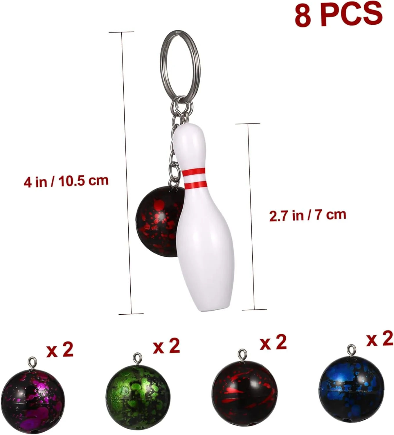 BESPORTBLE Bowling Ball Keychains Mini Simulation Bowling Ball Pendant Bowling Ball Keyring Sports Style Souvenir