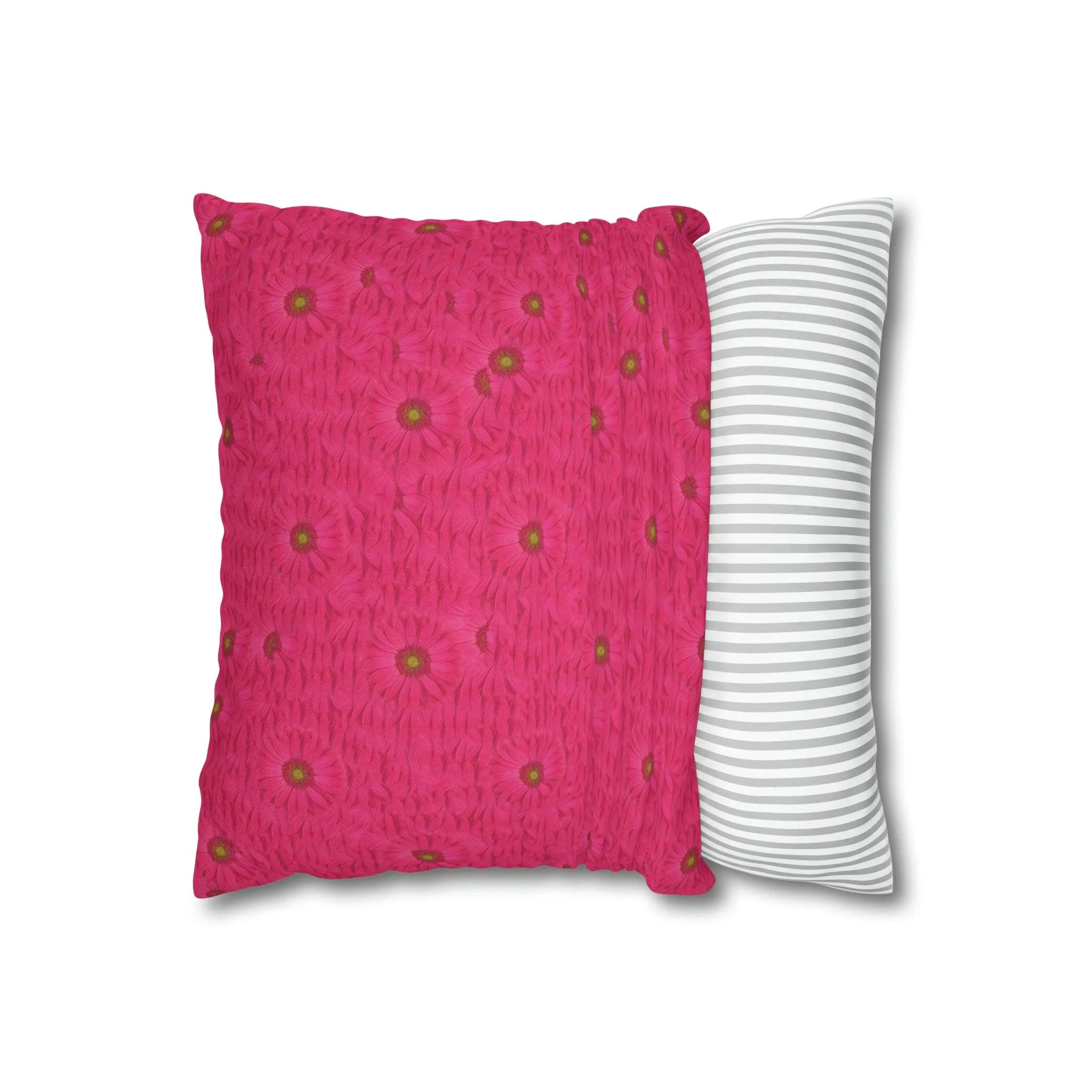 Blossoming Pink Daisy Floral Throw Pillow - Elegant Home Accent Decor