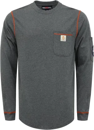 BOCOMAL FR Shirts for Men Lightweight Crew Long Sleeve Flame Resistant/Fire Retardant Shirt