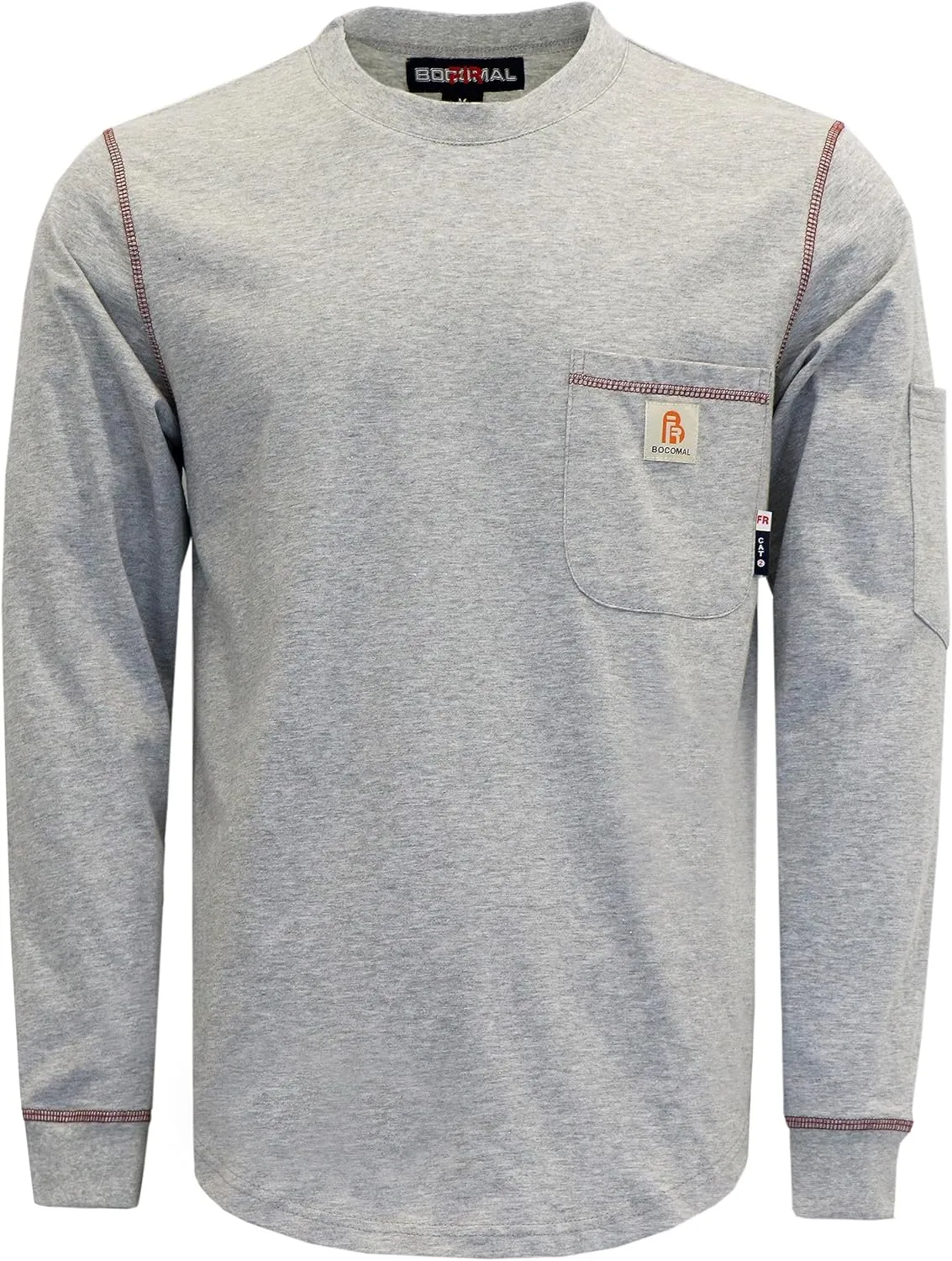BOCOMAL FR Shirts for Men Lightweight Crew Long Sleeve Flame Resistant/Fire Retardant Shirt