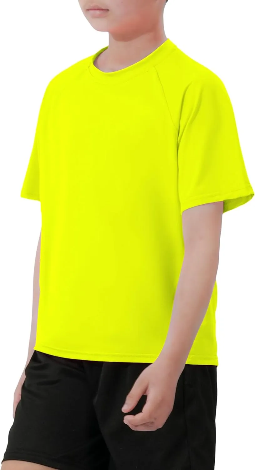 Boys Rash Guard Short Sleeve UPF 50  Sun Protection Swim Shirts Quick Dry Kids Rashguard 7-16 Years