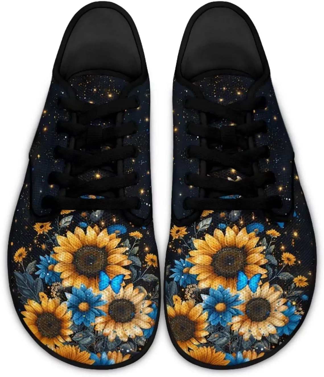 Butterfly Women Barefoot Shoes Mesh Lace Up Sneaker Minimalist Barefoot Sneakers Wide Toe Box Zero Drop Sole Running Shoes