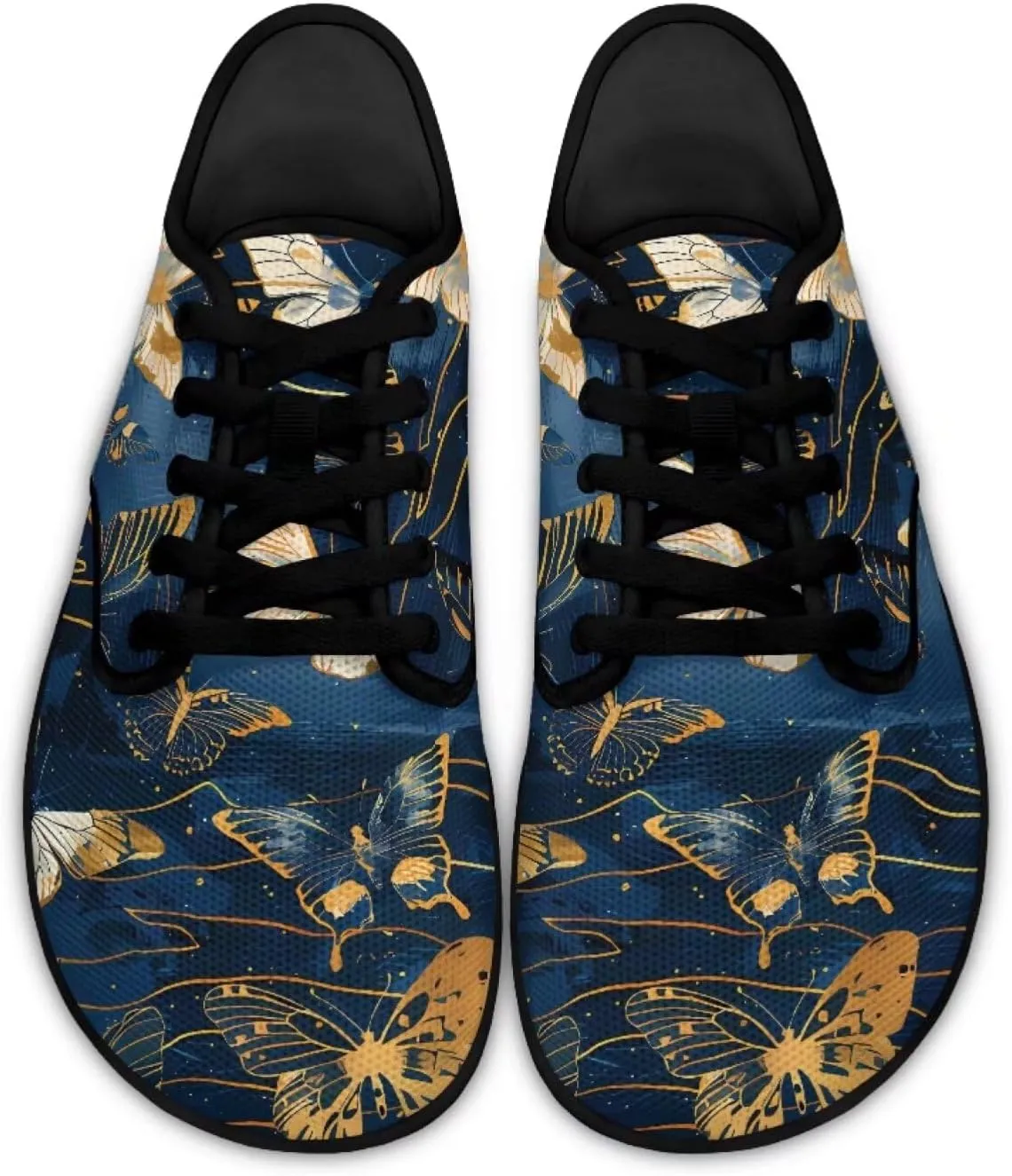 Butterfly Women Barefoot Shoes Mesh Lace Up Sneaker Minimalist Barefoot Sneakers Wide Toe Box Zero Drop Sole Running Shoes