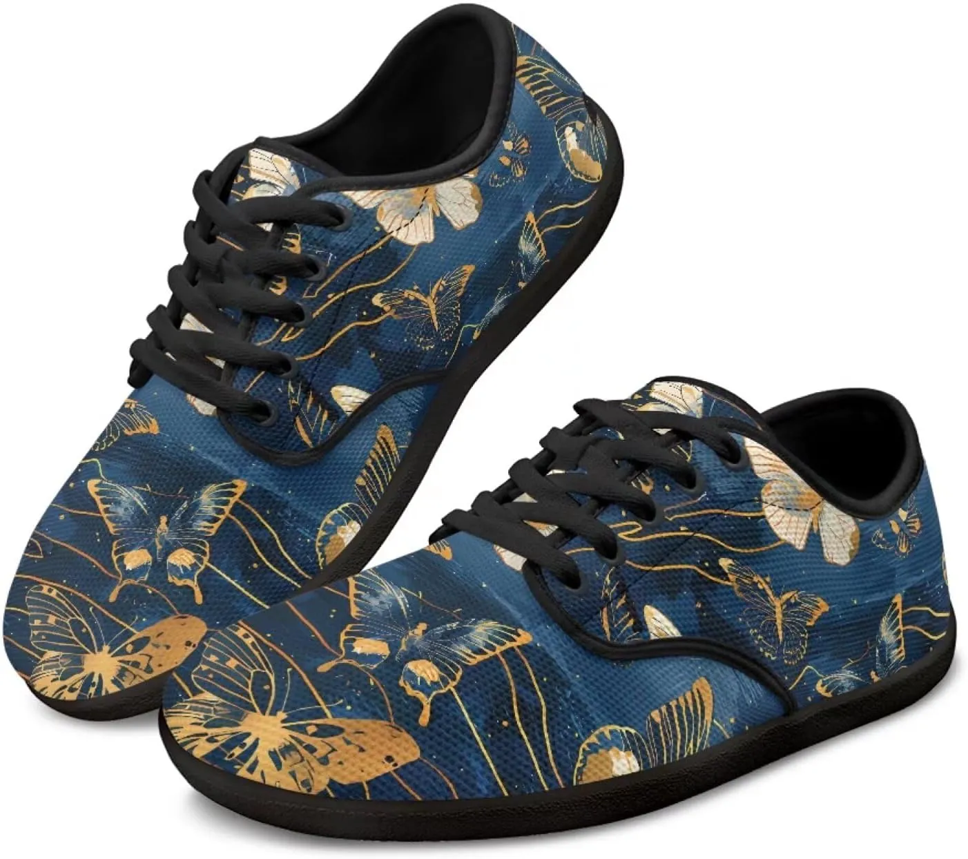 Butterfly Women Barefoot Shoes Mesh Lace Up Sneaker Minimalist Barefoot Sneakers Wide Toe Box Zero Drop Sole Running Shoes