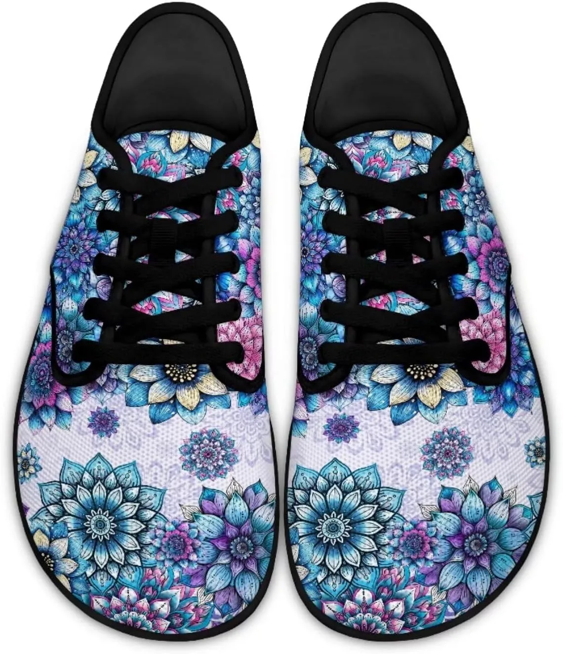 Butterfly Women Barefoot Shoes Mesh Lace Up Sneaker Minimalist Barefoot Sneakers Wide Toe Box Zero Drop Sole Running Shoes
