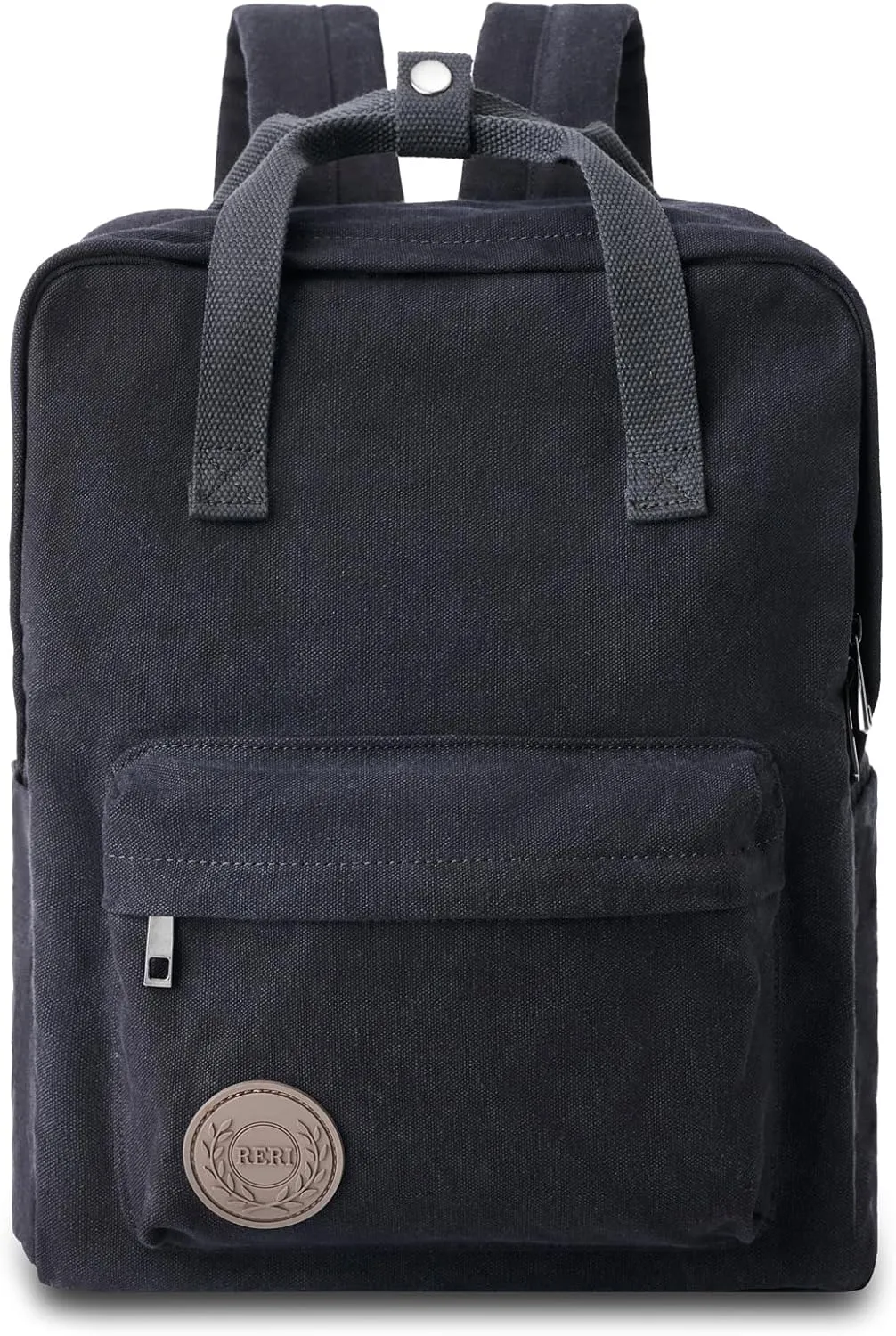 Canvas Backpack for Women Casual Travel Daypack Aesthetic Backpacks Lightweight Handbag Purse (Black)