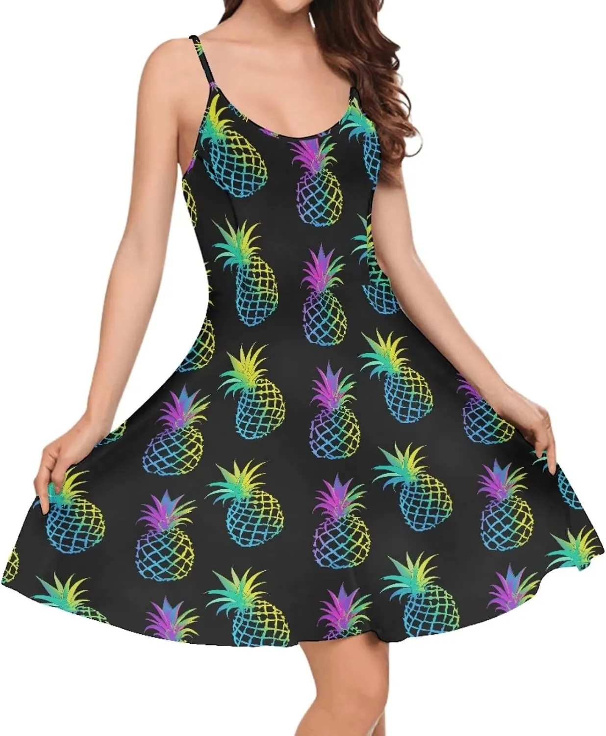 Coloranimal Women's Summer Sleeveless Casual Swing Dresses with Loose Fit Beach Sundress