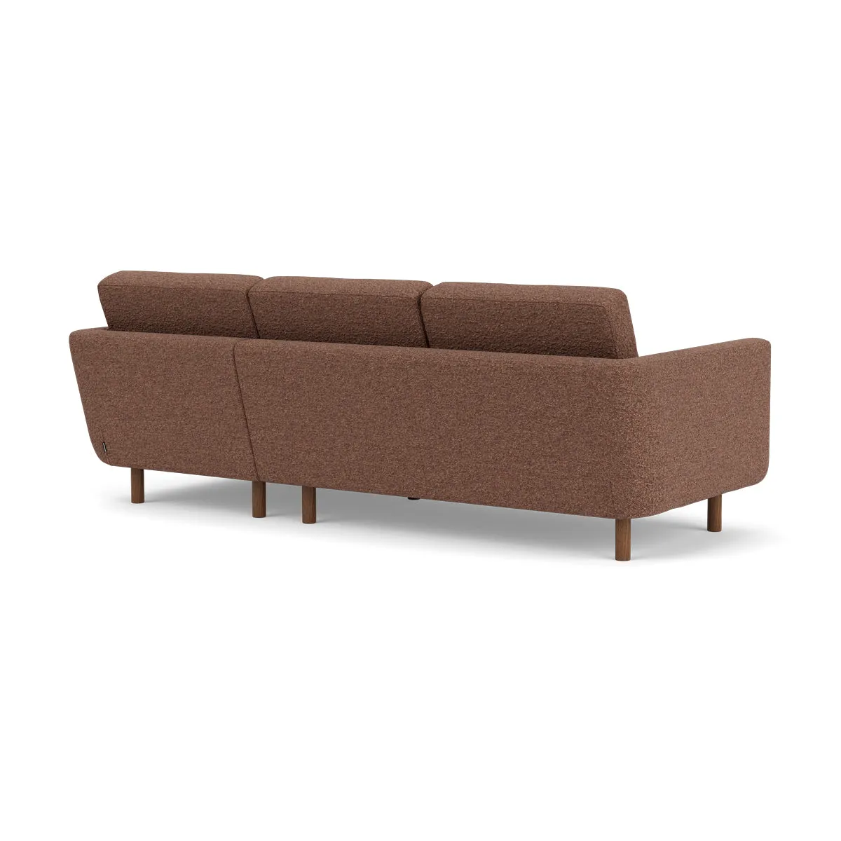 Conrad Boucle Right Chaise Sofa (Walnut Natural, Rust)