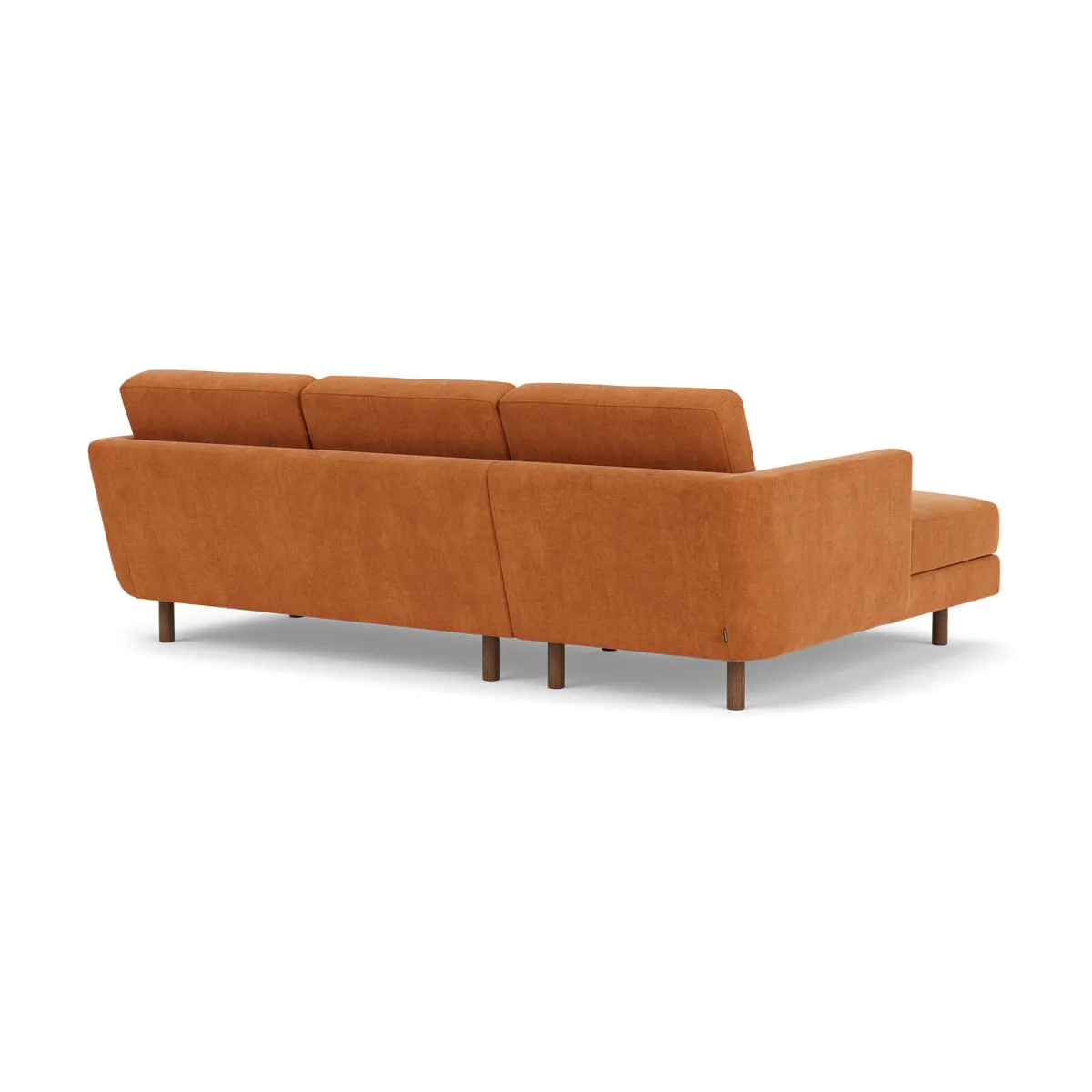 Conrad Fabric Left Chaise Sofa (Walnut Natural, Amber)