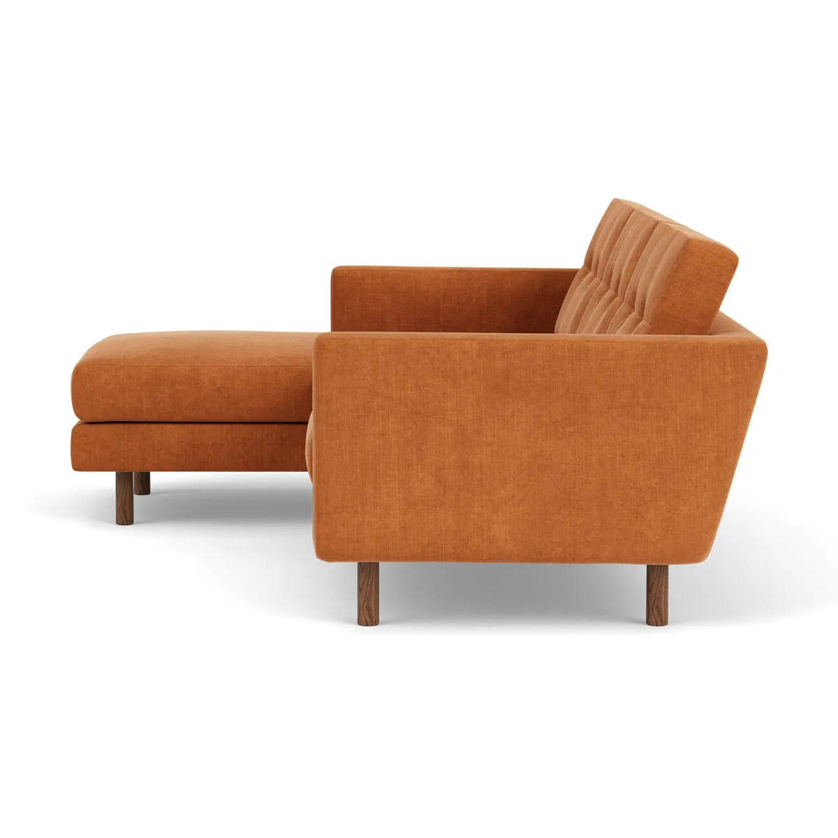 Conrad Fabric Left Chaise Sofa (Walnut Natural, Amber)