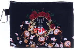 CowCow Cosmetic Organizer Alice Rabbit Dark Canvas Cosmetic Bag
