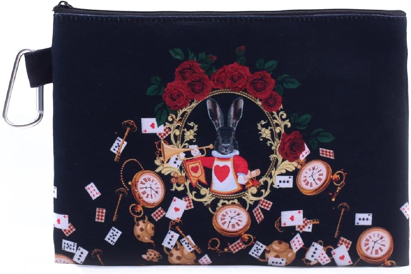 CowCow Cosmetic Organizer Alice Rabbit Dark Canvas Cosmetic Bag
