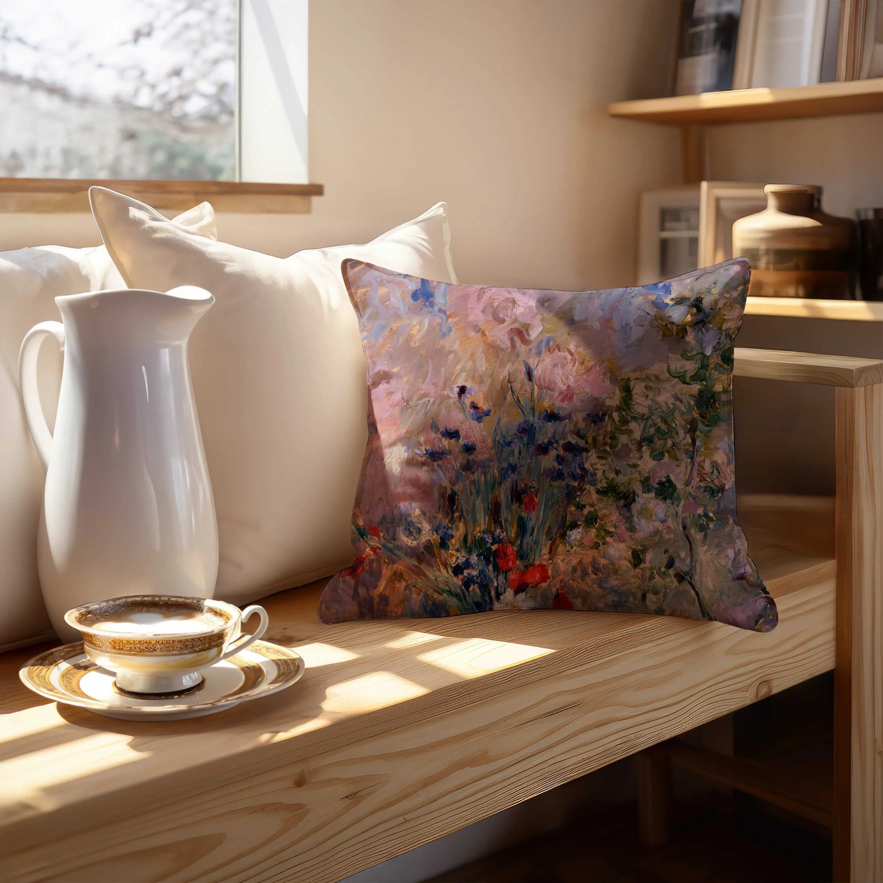 Cozy Comfort Flowers Throw Pillow