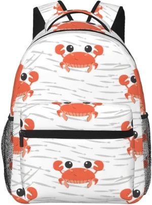 Crab Travel Laptop Backpack for Women Lightweight Backpack Adjustable College Backpack Fits 15.6 Inch Laptop Bag Waterproof Travel Backpack for Men, Gym
