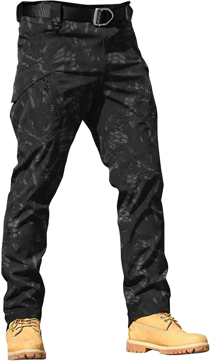 CRNTCEM Mens Camo Cargo Pants Straight Leg Army Combat Military Trousers Cotton Tactical Work Hunting Camouflage Pants