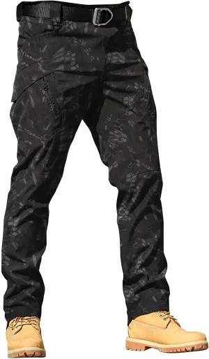 CRNTCEM Mens Camo Cargo Pants Straight Leg Army Combat Military Trousers Cotton Tactical Work Hunting Camouflage Pants