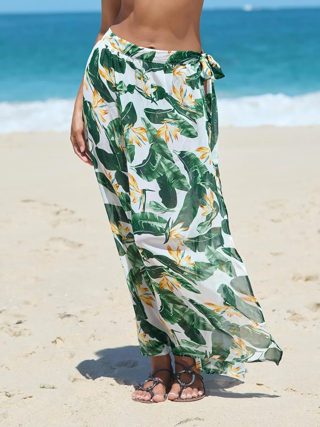 CUPSHE Women Sarong Swimsuit Cover Ups Tropical Maxi Long Beach Wrap Skirt