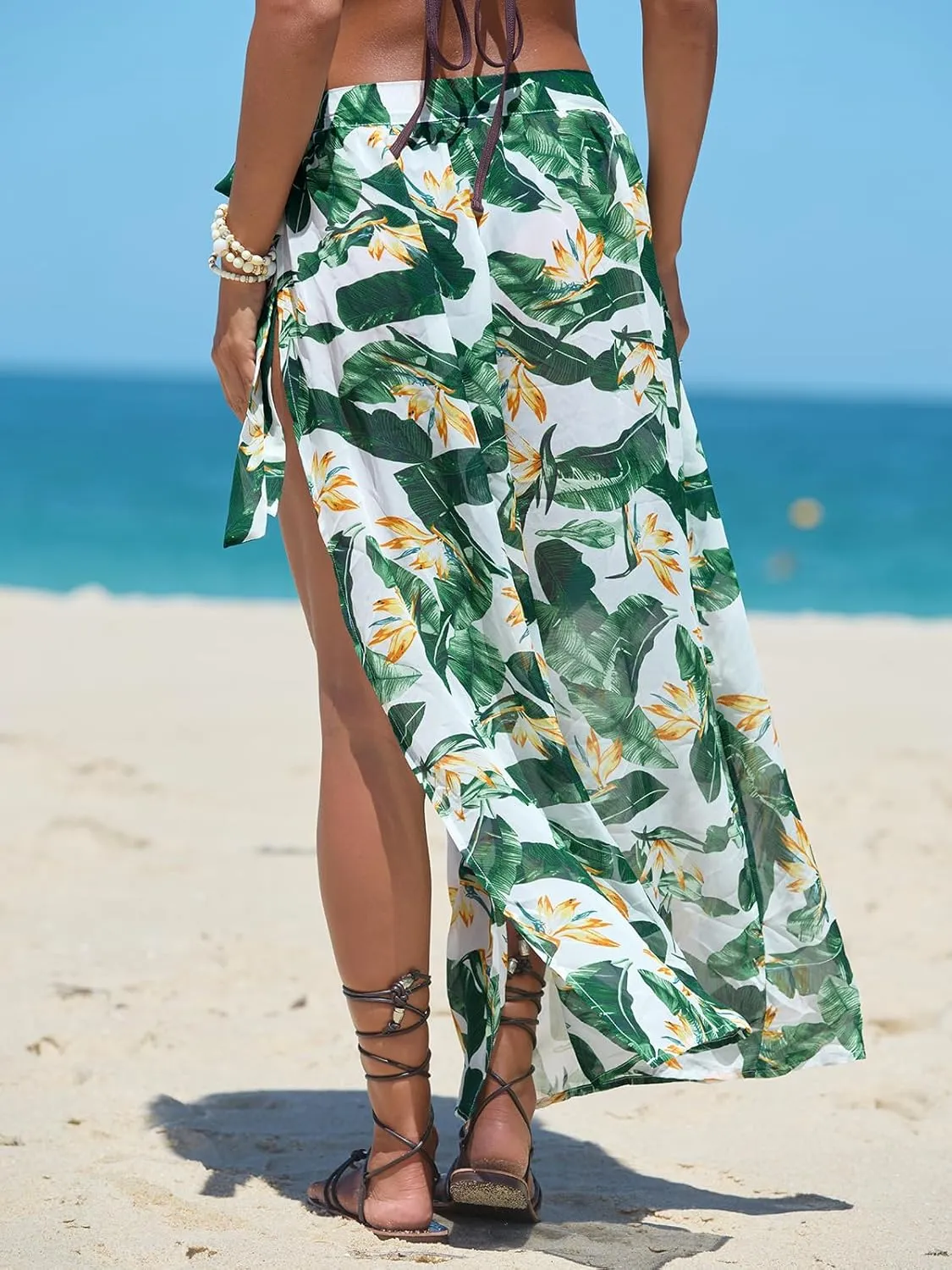 CUPSHE Women Sarong Swimsuit Cover Ups Tropical Maxi Long Beach Wrap Skirt