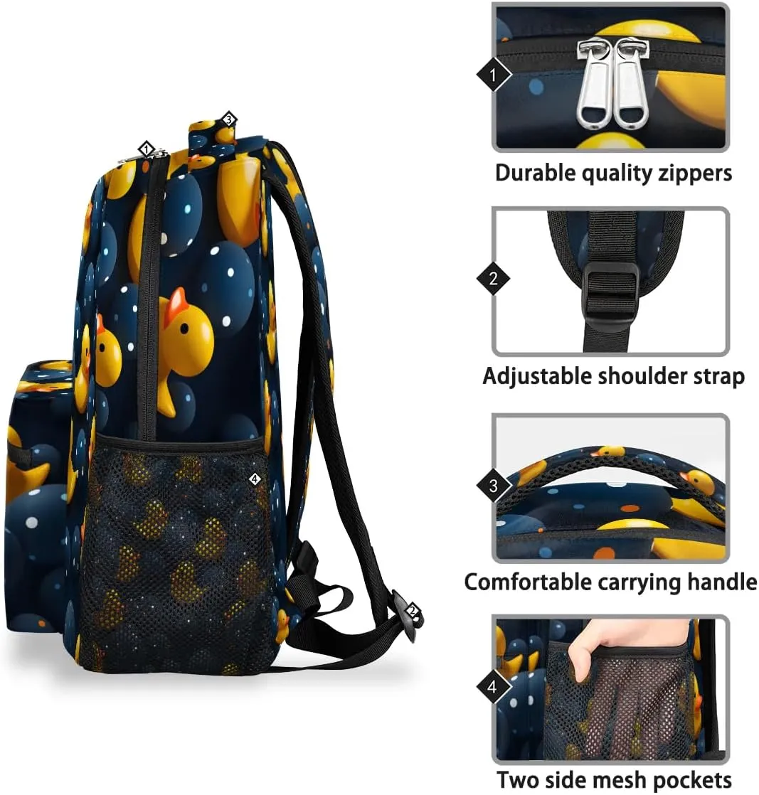Cute Ducks Backpacks Travel Backpack for Women Men Waterproof Bookbag Laptop Backpack with Compartment Traveling Back Pack for Work, Sport, Gym