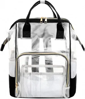 Designer Hollow Out Bag Bottle Bag Transparent Baby Bag Travel Backpack Black