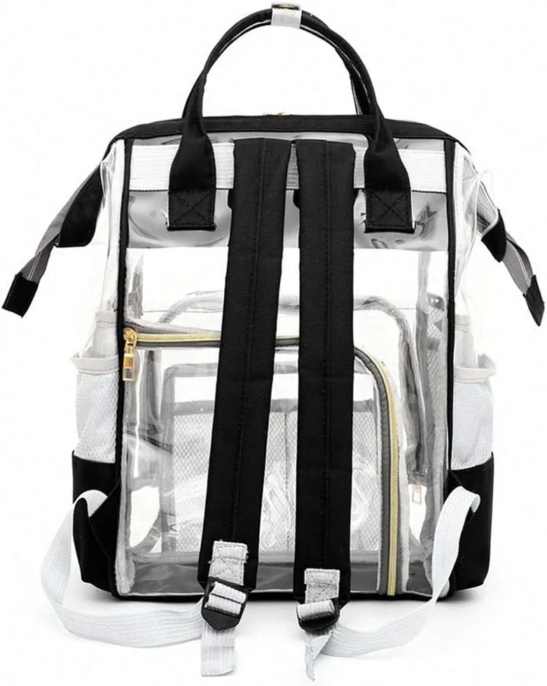Designer Hollow Out Bag Bottle Bag Transparent Baby Bag Travel Backpack Black