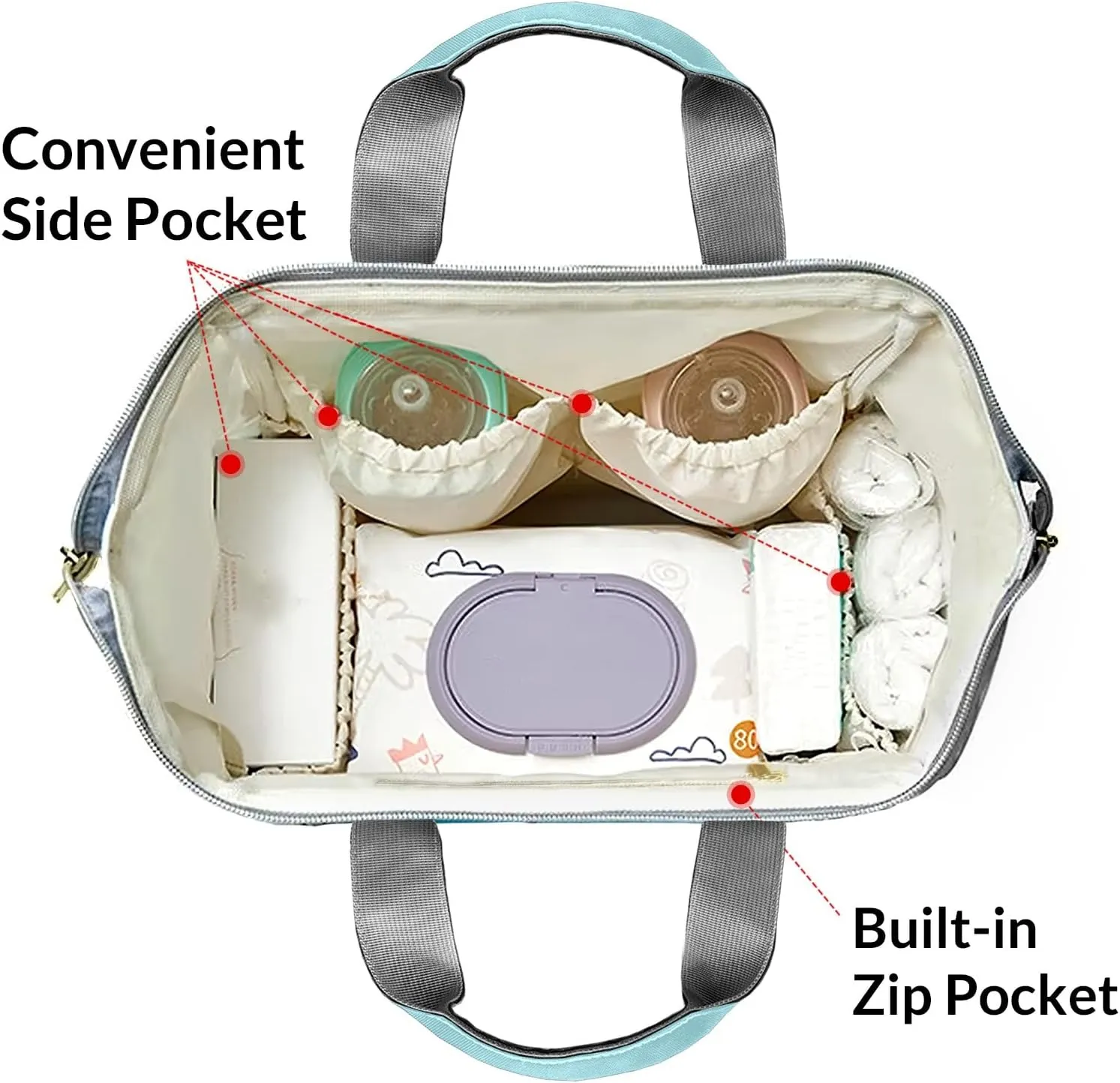 Diaper Bag Footprint Tote Bags Backpacks Personalized with text Mommy Present for Women Men