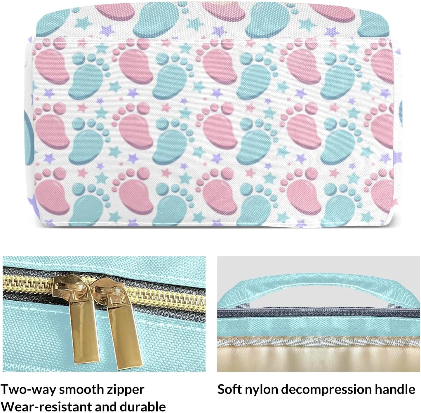 Diaper Bag Footprint Tote Bags Backpacks Personalized with text Mommy Present for Women Men
