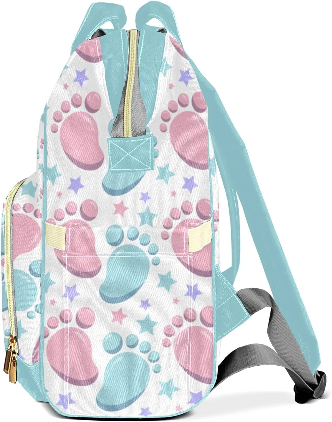 Diaper Bag Footprint Tote Bags Backpacks Personalized with text Mommy Present for Women Men