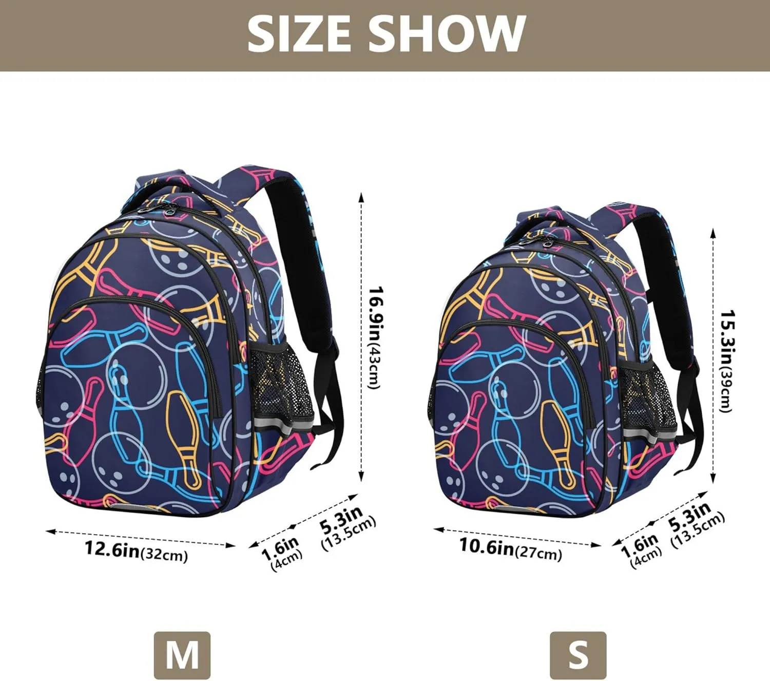 Fisyme Bowling Ball Backpack Laptop Back Pack Daycare Bag Bookbag Travel School Backpacks Small