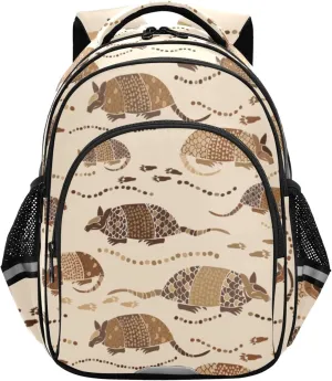 Fisyme Brown Armadillo Backpack Laptop Back Pack Daycare Bag Bookbag Travel School Backpacks Medium