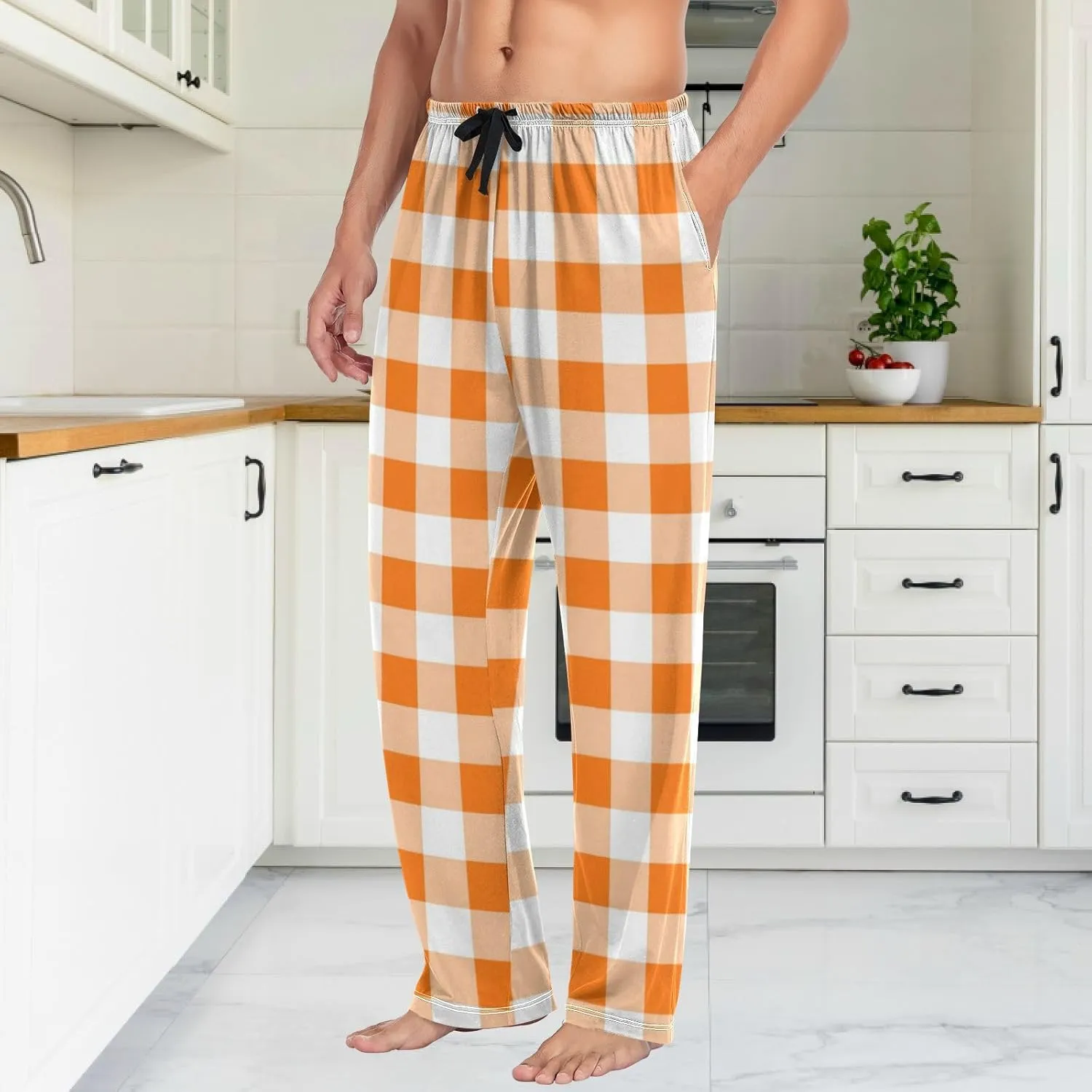 Fisyme Mens Pajama Pants Men's Pajama Bottoms Soft Sleep Lounge Pj Pants