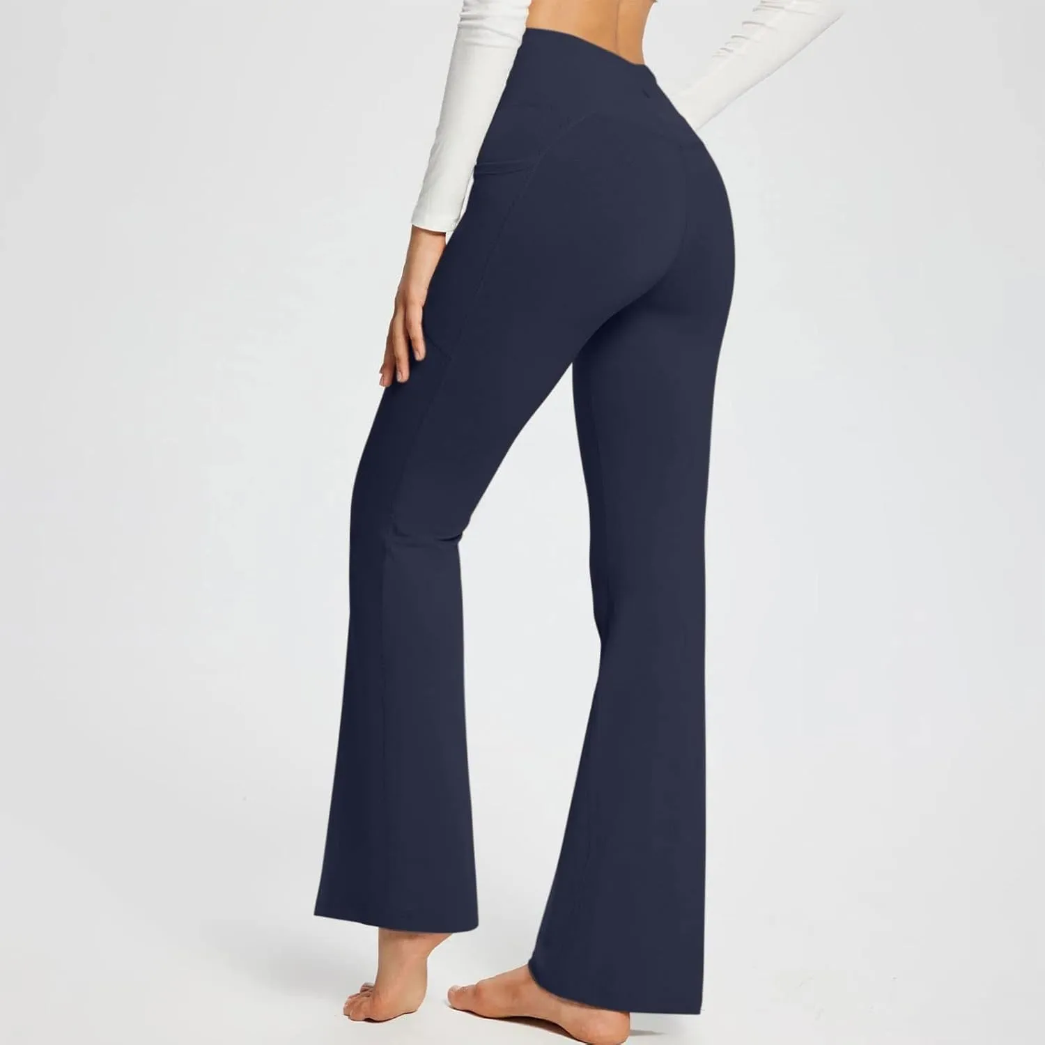 Flare Yoga Pants For Women Long Workout Legging Bell Bottom High Rise Stretch Bootcut Pull On Casual Lounge Trouser