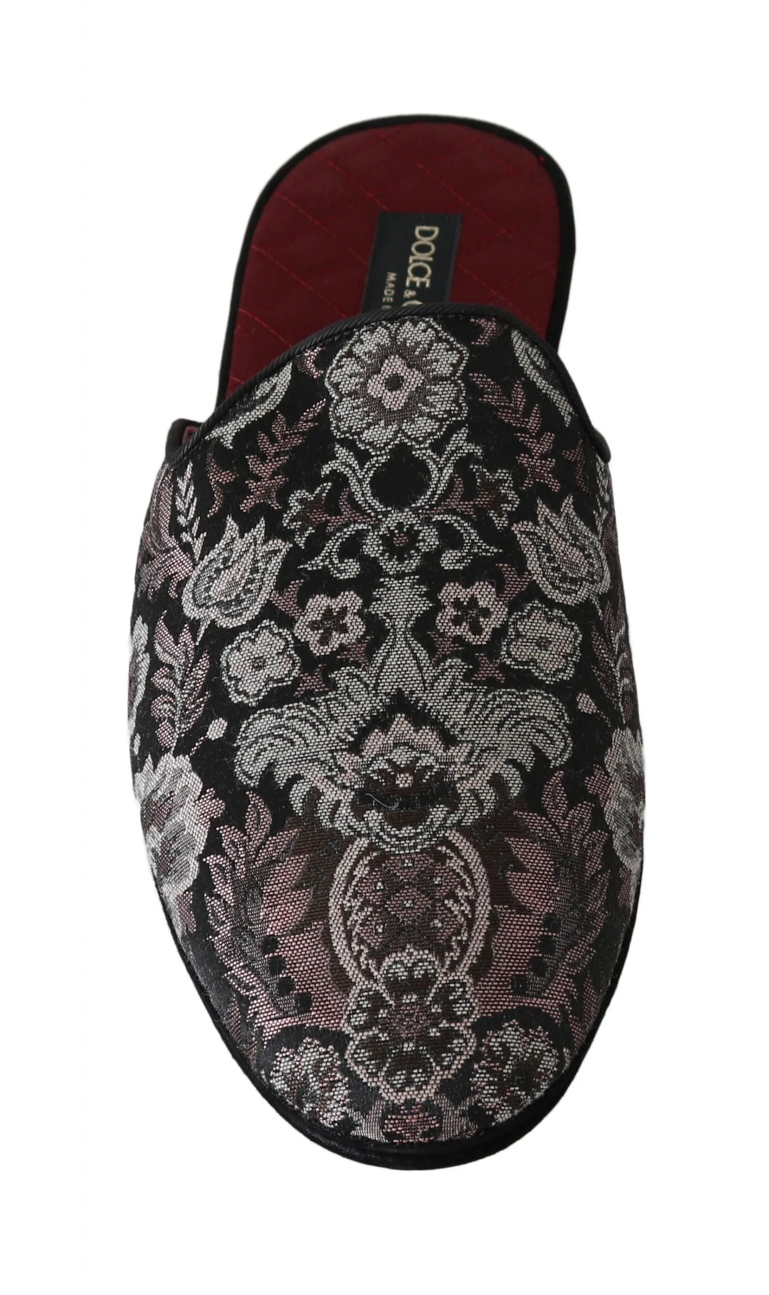 Floral Jacquard Suede Slides Slippers